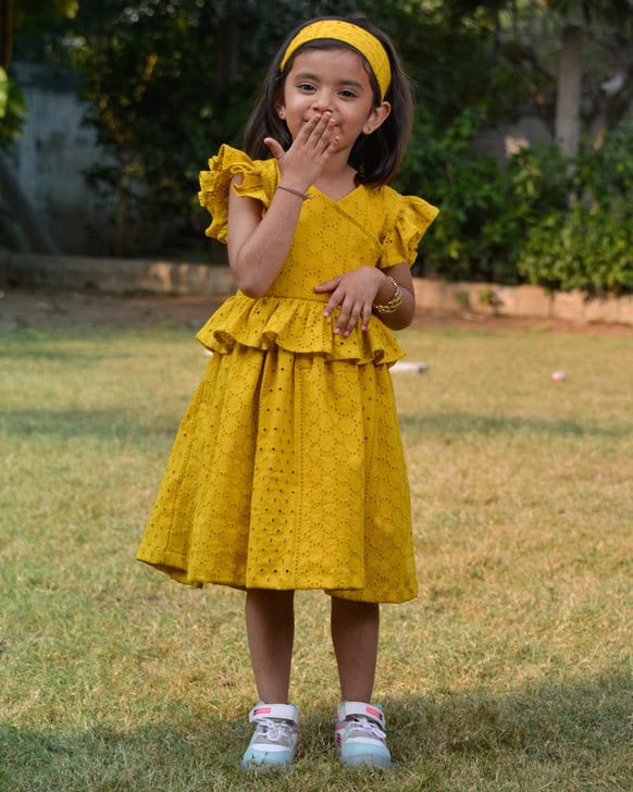 Sunbeam Yellow Cutwork Dress