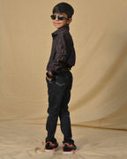 Black Diverting Threads Kids Shirt