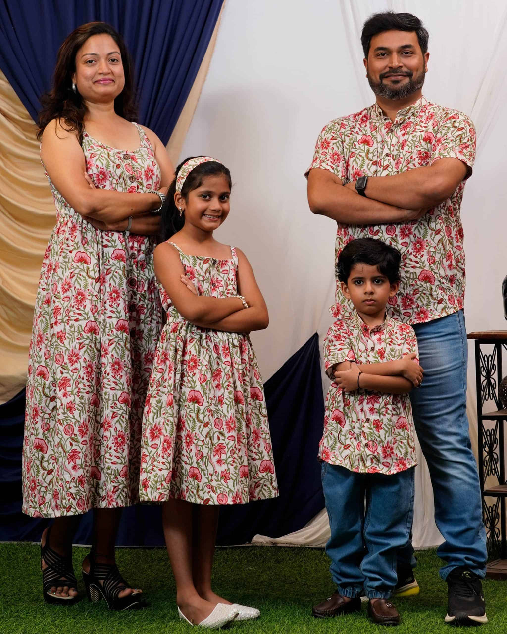Pink Floral Strappy Family Set