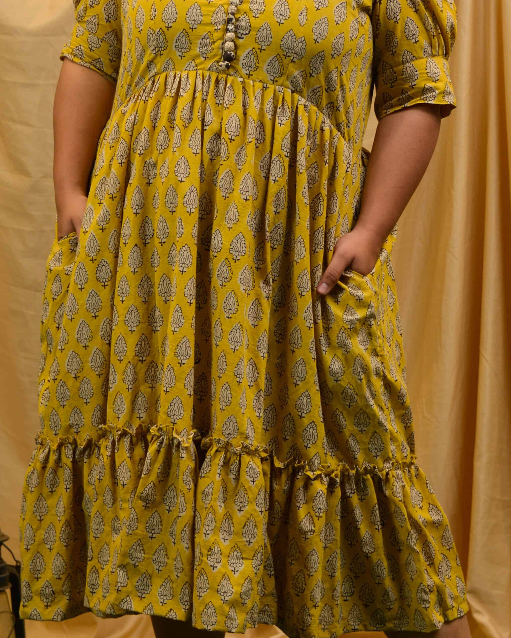 Leafing Yellow Plus Size Dress