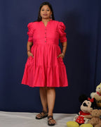 Starry Hot Pink Short Maternity Dress