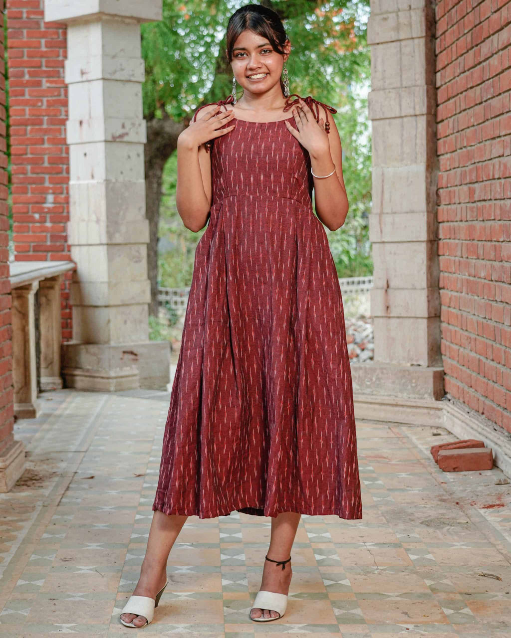 Maroon Glorious Strappy Maternity Dress