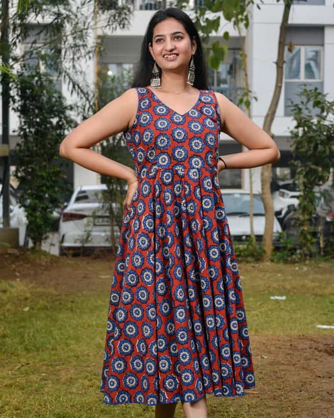 Red Pinwheel Skater Dress