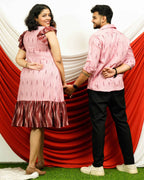Pink Peacock Frill Couple Set
