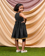 Black Kantha Kids Dress
