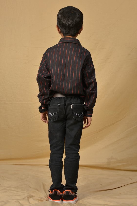 Black Diverting Threads Kids Shirt