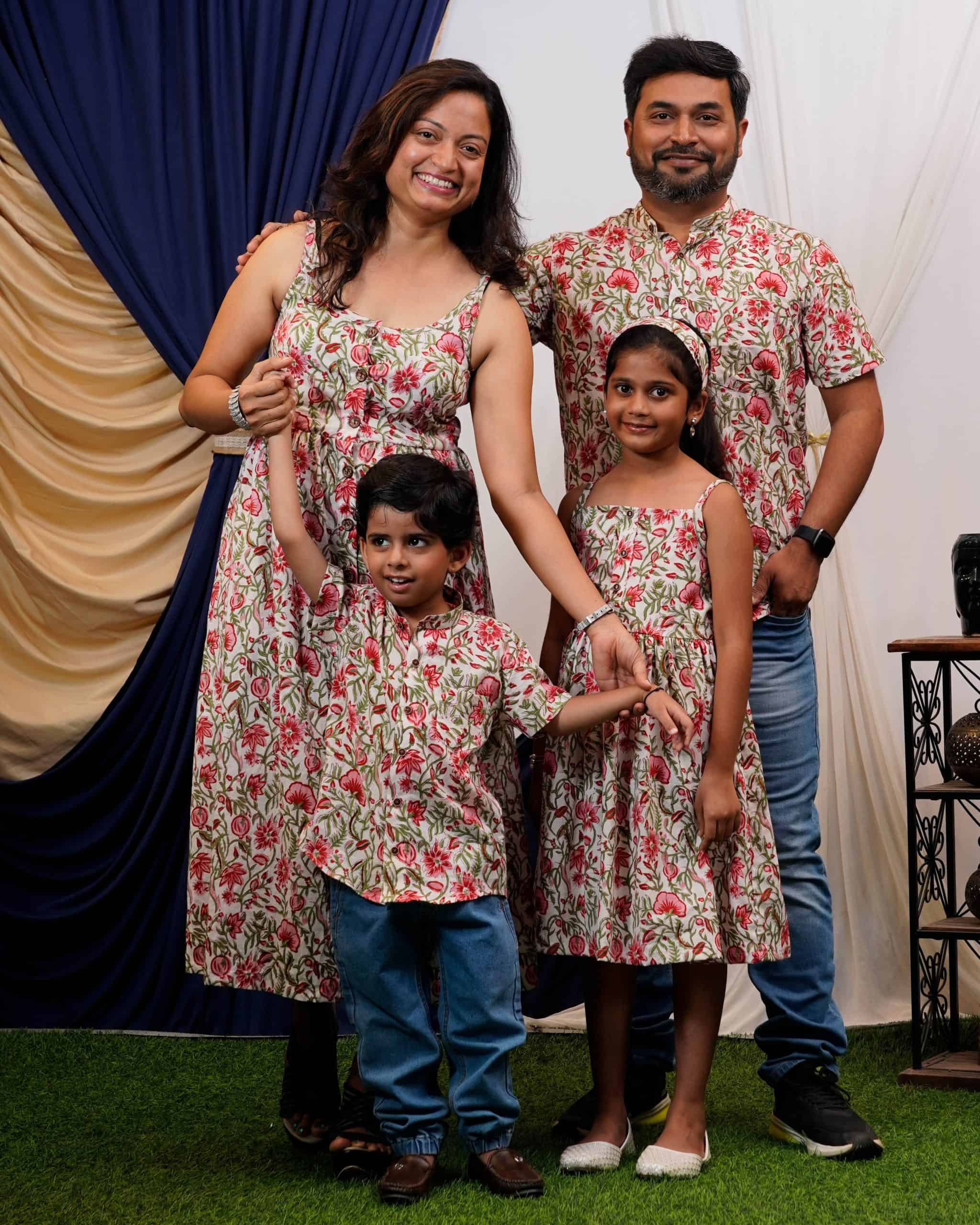 Pink Floral Strappy Family Set
