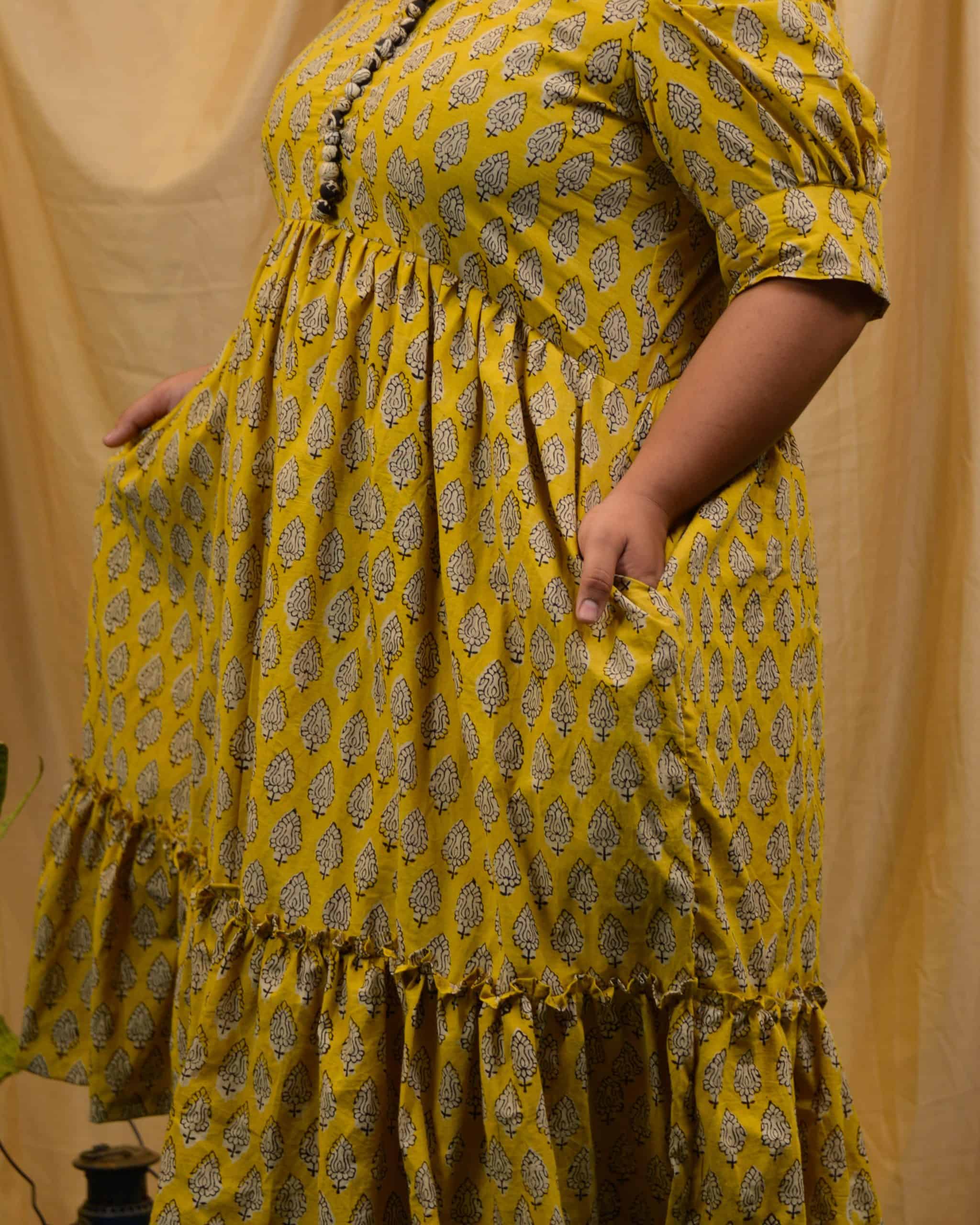 Leafing Yellow Plus Size Dress