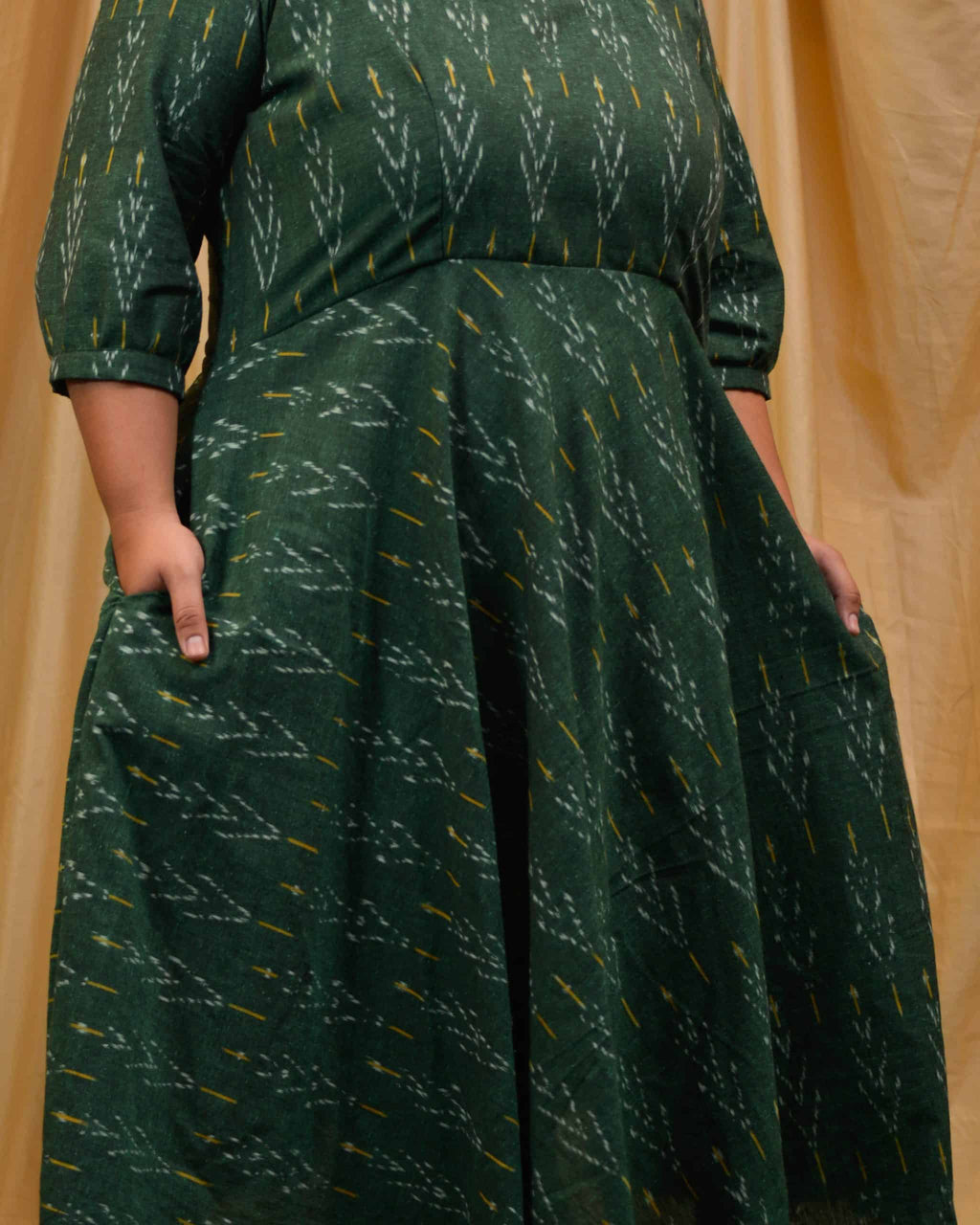 Fern Green Ikat Plus Size Dress