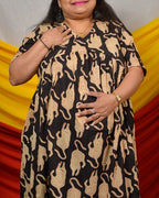 Black Lisa Midi Maternity Dress