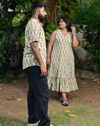 Green Mango Long Frill Couple Set