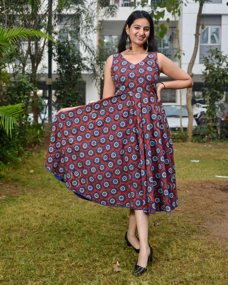 Red Pinwheel Skater Dress