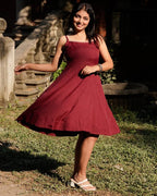 Maroon Checkered Maternity Dress with Shrug