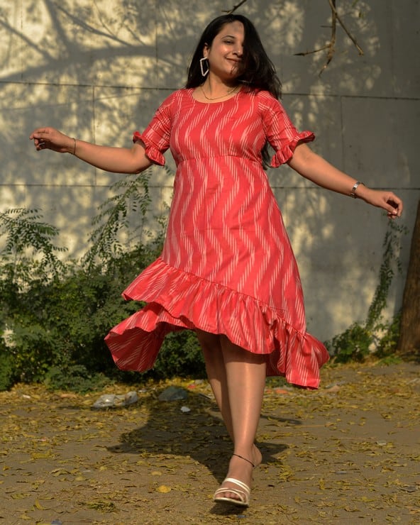 Flamingo Pink Senorita Ikat Dress