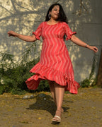 Flamingo Pink Senorita Ikat Nursing Dress