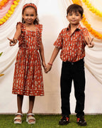 Fish Red Print Short Family Set