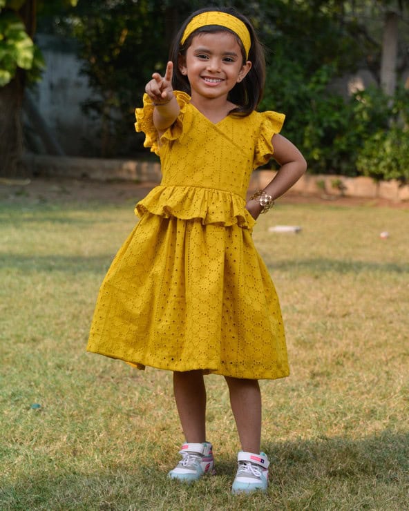 Sunbeam Yellow Cutwork Dress
