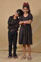 Black Diverting Threads Mom Kid Twinning