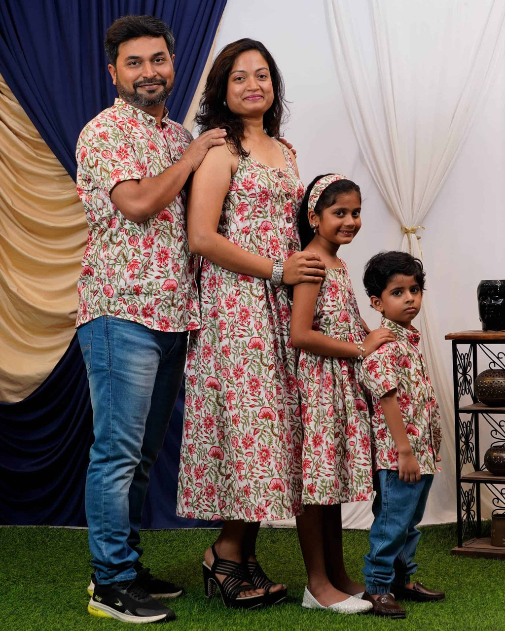 Pink Floral Strappy Family Set