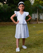 White Cutwork Kids Dress