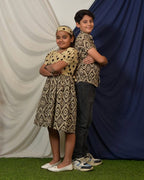 Black Aztec Halter Midi Mother Kids Twinning