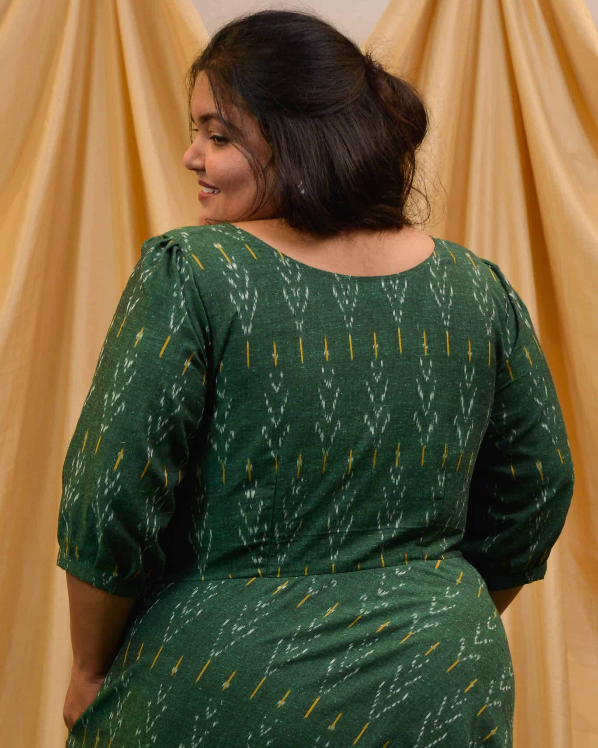 Fern Green Ikat Plus Size Dress