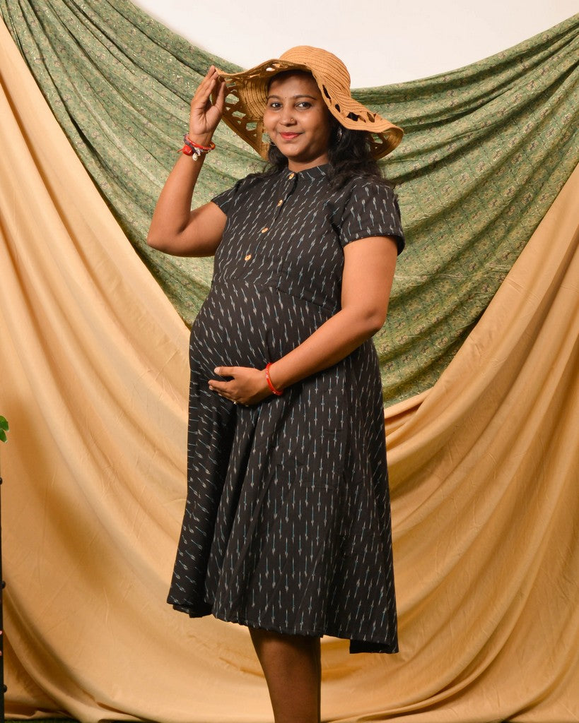 Ocean Black Glorious Maternity Dress