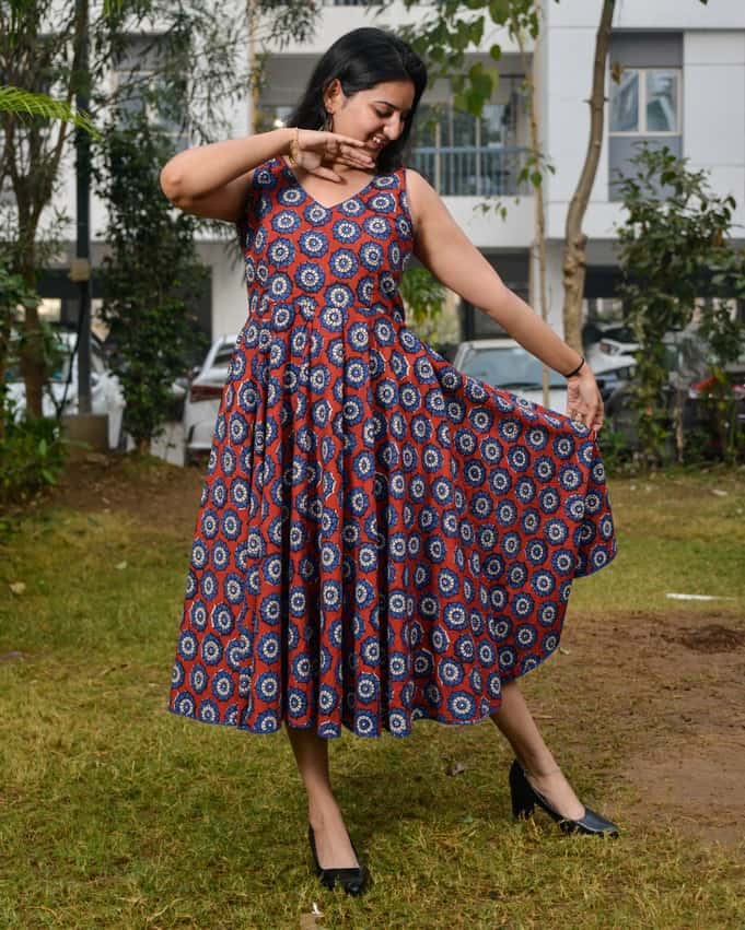 Red Pinwheel Skater Dress Secondary image