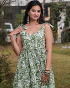 Pista Forest Tie Up Dress