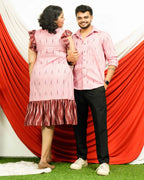 Pink Peacock Frill Couple Set