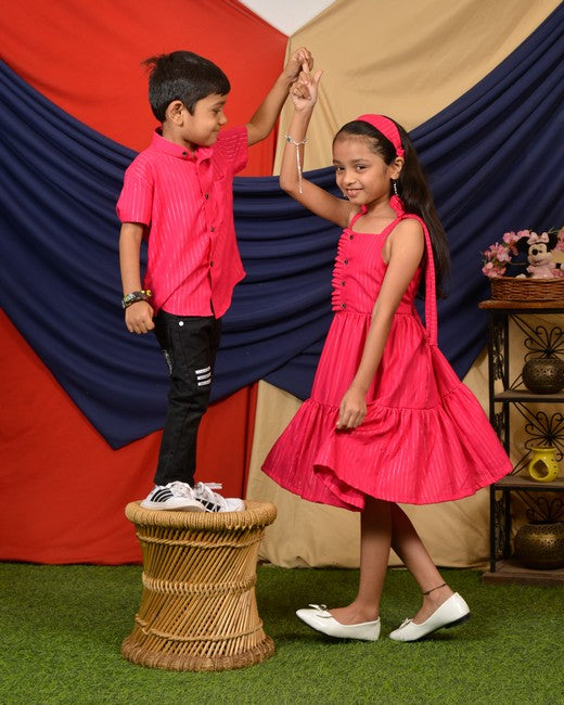 Starry Hot Pink Short Family Set