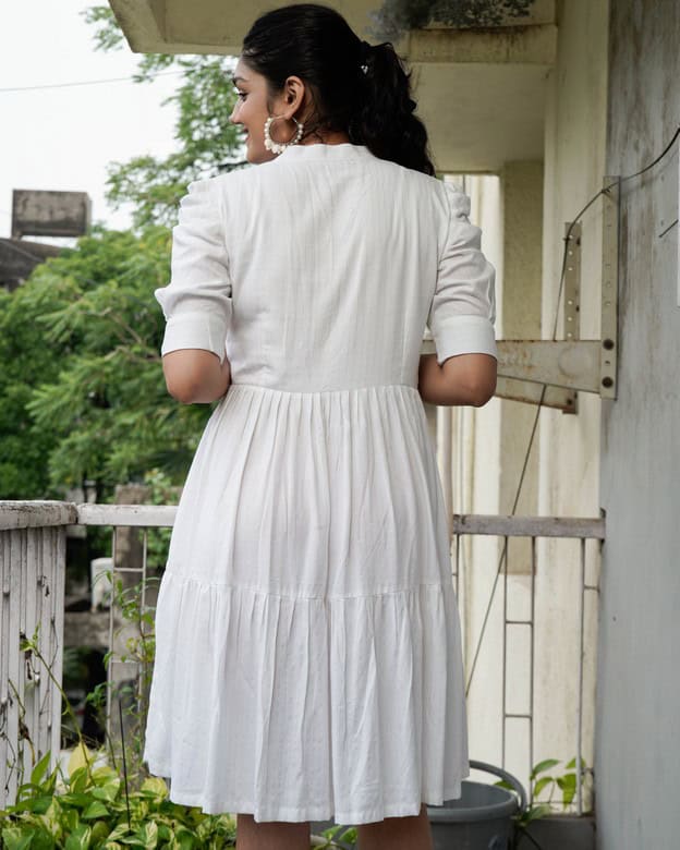 Starry White Short Dress