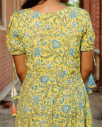 Tangy Lemon Frill Maternity Dress