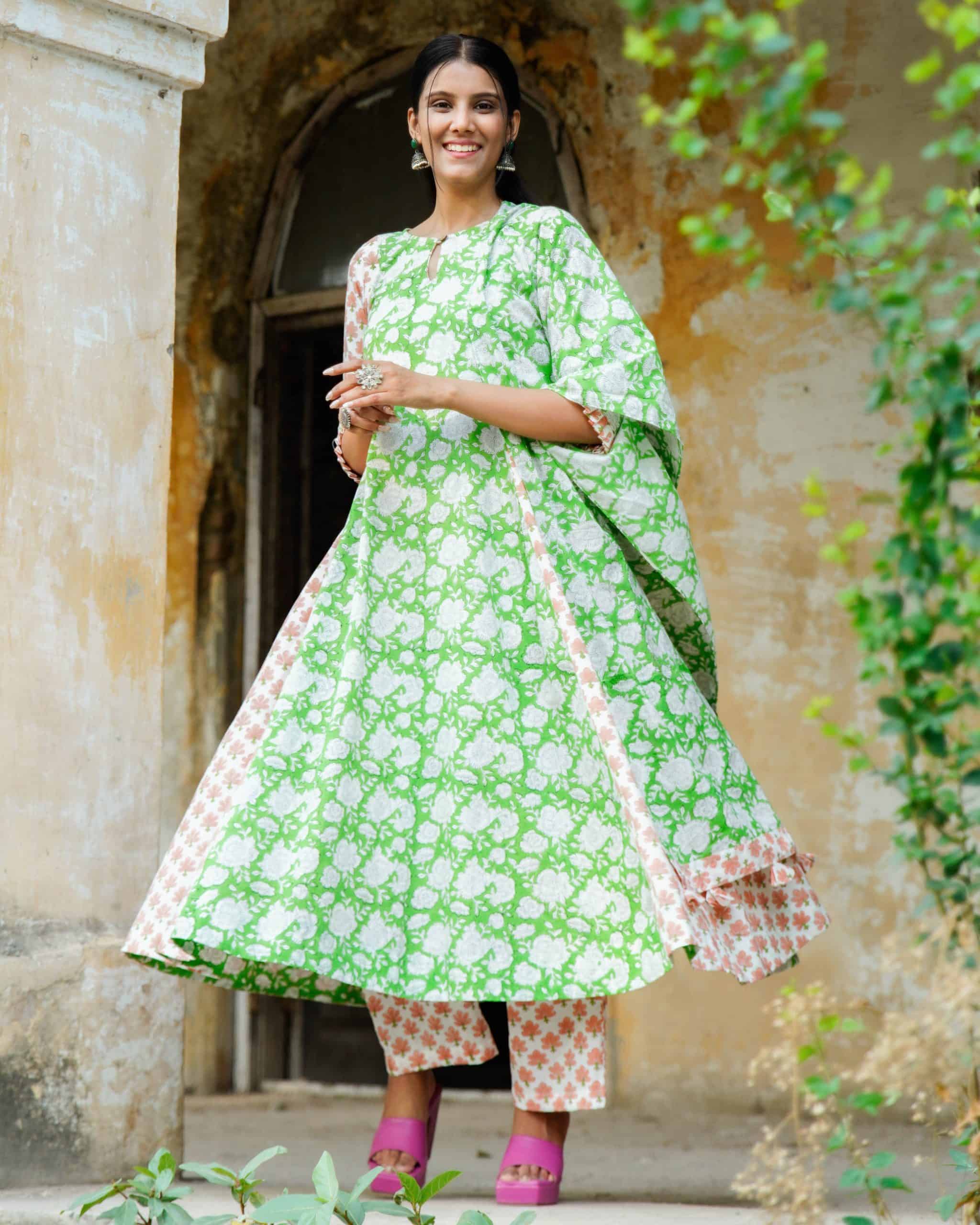 Swan White Anarkali Maternity Dress