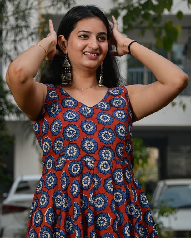 Red Pinwheel Skater Dress