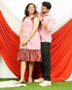 Pink Peacock Frill Couple Set