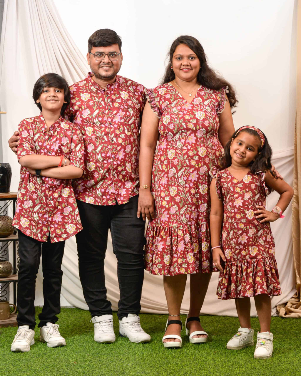 Maroon Lily Frill Family Set