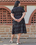 Black Ikat Trench Dress