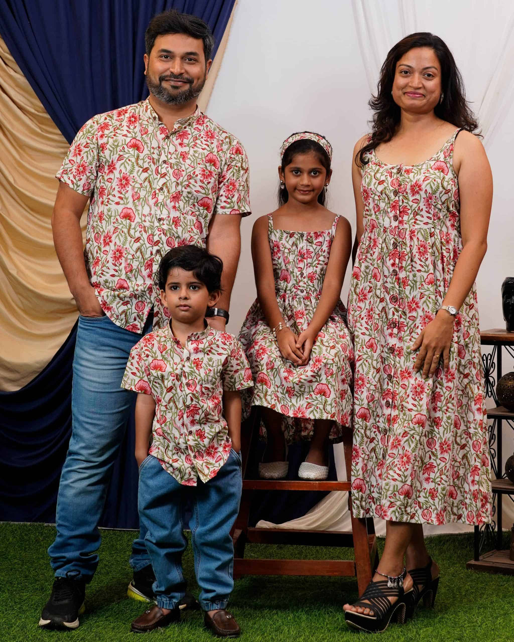 Pink Floral Strappy Family Set