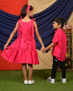 Starry Hot Pink Father Kid Twining