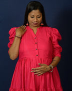 Starry Hot Pink Short Maternity Dress