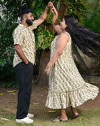 Green Mango Long Frill Couple Set
