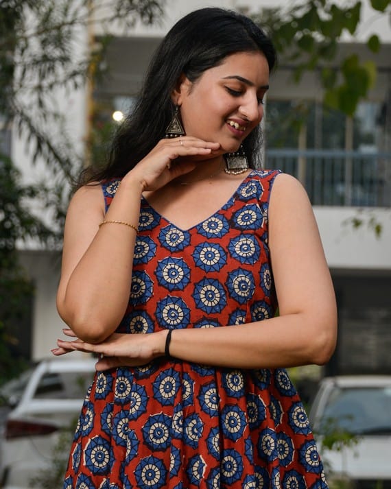Red Pinwheel Skater Dress