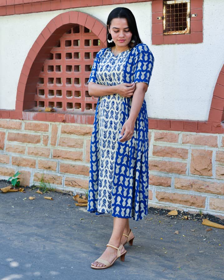 Blue Fish Maternity Dress