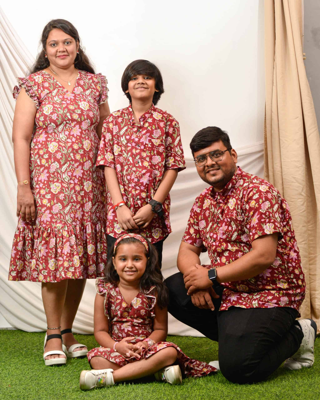 Maroon Lily Frill Family Set