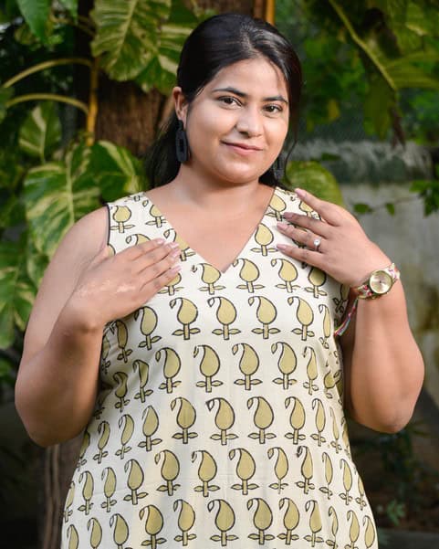 Green Mango Long Frill Dress