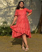 Flamingo Pink Senorita Ikat Nursing Dress