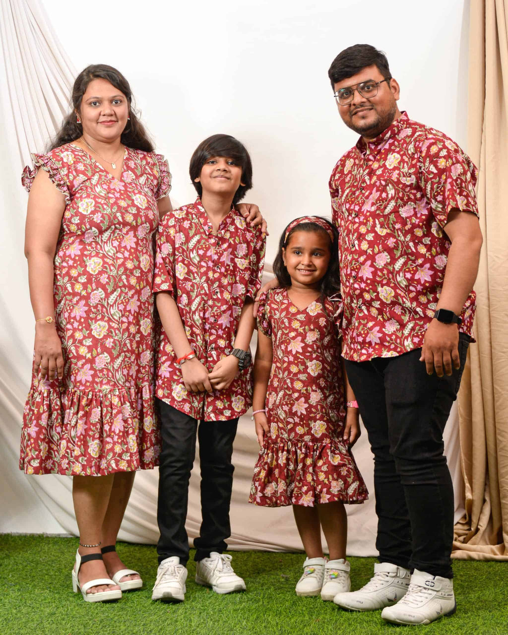 Maroon Lily Frill Family Set