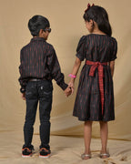 Black Diverting Threads Father Kid Twining