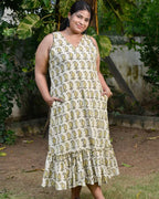 Green Mango Long Frill Dress